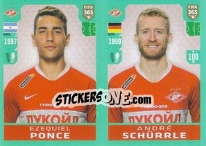 Sticker Ezequiel Ponce - André Schürrle - FIFA 365 2020. 442 stickers version n. 291 - Panini