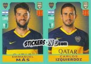 Sticker Emanuel Más / Carlos Izquierdoz - FIFA 365 2020. 442 stickers version - Panini