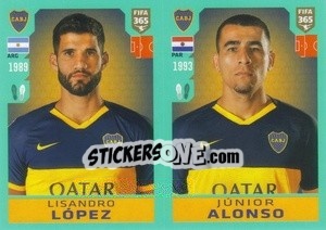 Sticker Lisandro López / Junior Alonso - FIFA 365 2020. 442 stickers version n. 297 - Panini