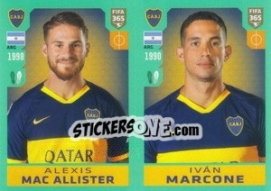 Sticker Alexis Mac Allister / Iván Marcone - FIFA 365 2020. 442 stickers version - Panini