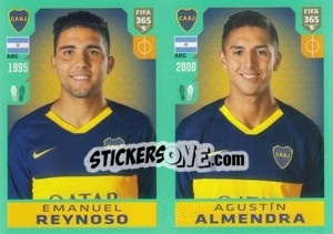 Sticker Emanuel Reynoso / Agustín Almendra - FIFA 365 2020. 442 stickers version n. 300 - Panini