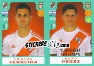 Sticker Cristian Ferreira / Enzo Pérez - FIFA 365 2020. 442 stickers version n. 314 - Panini