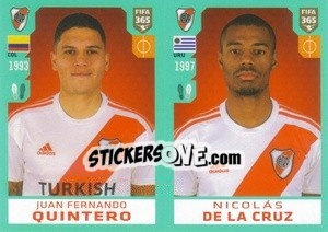 Sticker Juan Fernando Quintero / Nicolás De La Cruz - FIFA 365 2020. 442 stickers version - Panini