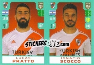 Sticker Lucas Pratto / Ignacio Scocco - FIFA 365 2020. 442 stickers version n. 321 - Panini