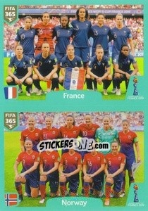 Sticker France . Norway - FIFA 365 2020. 442 stickers version n. 389 - Panini