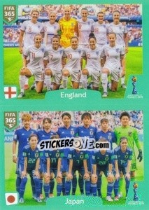 Sticker England - Japan - FIFA 365 2020. 442 stickers version n. 395 - Panini