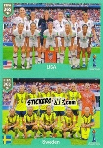 Sticker USA - Sweden - FIFA 365 2020. 442 stickers version n. 399 - Panini