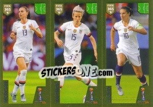 Sticker Morgan / Rapinoe / Lloyd - FIFA 365 2020. 442 stickers version - Panini