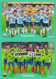 Sticker Argentina - Colombia - FIFA 365 2020. 442 stickers version n. 410 - Panini