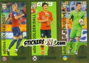 Figurina Awards Haland / Lee Kangin / Lunin - FIFA 365 2020. 442 stickers version n. 421 - Panini