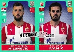 Sticker Nemanja Milunovic / Mirko Ivanic - FIFA 365 2020. 442 stickers version - Panini