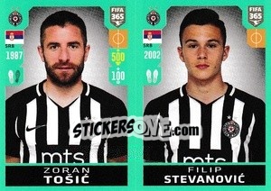 Sticker Zoran Tošic / Filip Stevanovic - FIFA 365 2020. 442 stickers version n. S27 - Panini
