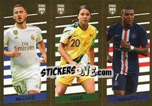 Sticker Eden Hazard / Kerr / Mbappé - FIFA 365 2020. 448 stickers version n. 7 - Panini