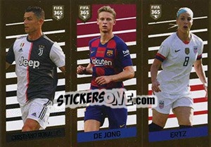 Sticker Cristiano Ronaldo / De Jong / Ertz - FIFA 365 2020. 448 stickers version n. 9 - Panini