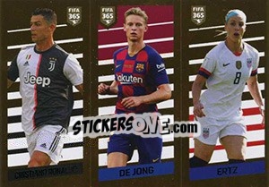 Figurina Cristiano Ronaldo / De Jong / Ertz - FIFA 365 2020. 448 stickers version - Panini