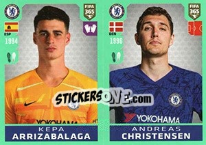 Sticker Kepa Arrizabalaga / Andreas Christensen - FIFA 365 2020. 448 stickers version n. 12 - Panini