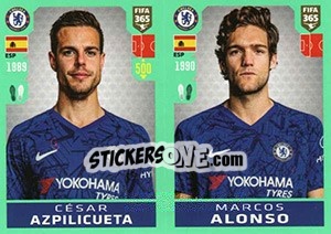 Sticker César Azpilicueta / Marcos Alonso - FIFA 365 2020. 448 stickers version n. 13 - Panini