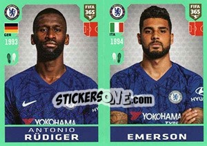 Sticker Antonio Rüdiger /  Emerson Palmieri - FIFA 365 2020. 448 stickers version n. 14 - Panini