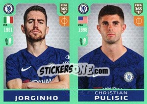 Sticker Jorginho / Christian Pulisic - FIFA 365 2020. 448 stickers version n. 21 - Panini