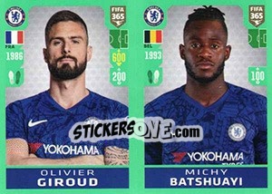 Sticker Olivier Giroud / Michy Batshuayi - FIFA 365 2020. 448 stickers version n. 25 - Panini