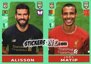 Sticker Alisson / Joël Matip - FIFA 365 2020. 448 stickers version n. 28 - Panini
