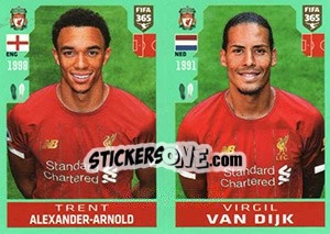 Sticker Trent Alexander-Arnold / Virgil van Dijk - FIFA 365 2020. 448 stickers version n. 30 - Panini
