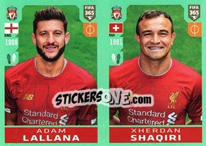 Sticker Adam Lallana / Xherdan Shaqiri - FIFA 365 2020. 448 stickers version n. 37 - Panini