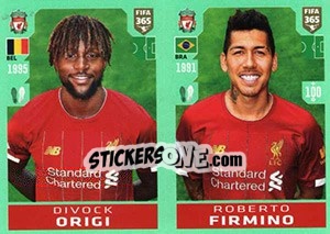 Sticker Divock Origi / Roberto Firmino - FIFA 365 2020. 448 stickers version - Panini