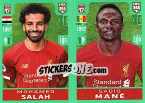 Sticker Mohamed Salah / Sadio Mané - FIFA 365 2020. 448 stickers version n. 41 - Panini
