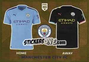 Sticker Manchester City FC T-Shirt - FIFA 365 2020. 448 stickers version n. 43 - Panini