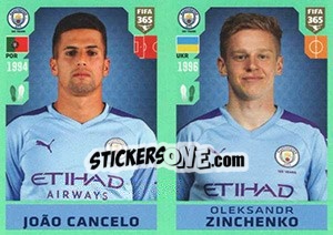 Sticker João Cancelo / Oleksandr Zinchenko - FIFA 365 2020. 448 stickers version n. 47 - Panini