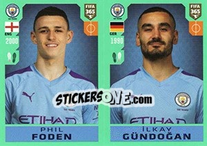 Sticker Phil Foden - Ilkay Gündogan - FIFA 365 2020. 448 stickers version n. 49 - Panini