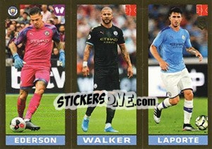 Sticker Ederson / Walker / Laporte - FIFA 365 2020. 448 stickers version n. 52 - Panini