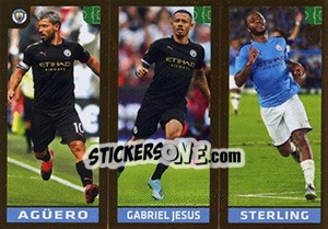 Sticker Agüero / Gabriel Jesus / Sterling - FIFA 365 2020. 448 stickers version - Panini