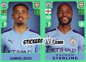 Cromo Gabriel Jesus / Raheem Sterling - FIFA 365 2020. 448 stickers version - Panini