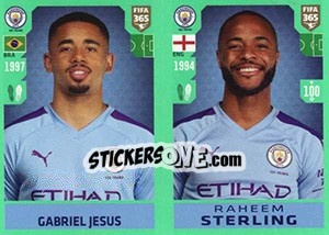 Sticker Gabriel Jesus / Raheem Sterling - FIFA 365 2020. 448 stickers version n. 57 - Panini