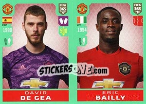 Sticker David de Gea / Eric Bailly - FIFA 365 2020. 448 stickers version n. 60 - Panini
