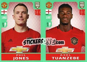 Sticker Phil Jones / Axel Tuanzebe - FIFA 365 2020. 448 stickers version - Panini