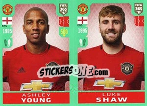 Sticker Ashley Young / Luke Shaw - FIFA 365 2020. 448 stickers version - Panini