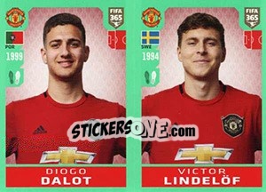 Cromo Diogo Dalot / Victor Lindelöf - FIFA 365 2020. 448 stickers version - Panini