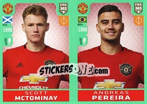 Sticker Scott McTominay / Andreas Pereira - FIFA 365 2020. 448 stickers version - Panini