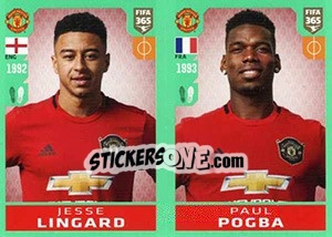 Sticker Jesse Lingard / Paul Pogba - FIFA 365 2020. 448 stickers version - Panini
