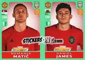 Sticker Nemanja Matic / Daniel James - FIFA 365 2020. 448 stickers version n. 69 - Panini