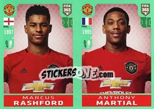Sticker Marcus Rashford / Anthony Martial - FIFA 365 2020. 448 stickers version n. 73 - Panini
