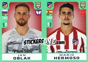 Figurina Jan Oblak / Mario Hermoso - FIFA 365 2020. 448 stickers version - Panini