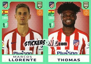 Sticker Marcos Llorente / Thomas Partey - FIFA 365 2020. 448 stickers version - Panini
