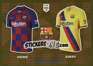 Sticker FC Barcelona T-Shirt - FIFA 365 2020. 448 stickers version n. 91 - Panini