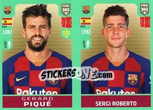 Sticker Gerard Piqué / Sergi Roberto - FIFA 365 2020. 448 stickers version - Panini