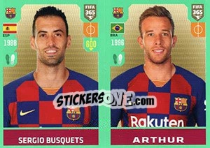 Sticker Sergio Busquets / Arthur - FIFA 365 2020. 448 stickers version n. 97 - Panini
