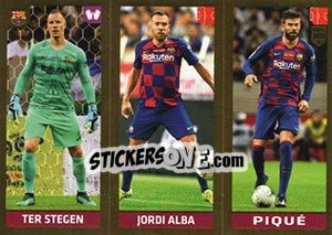 Sticker ter Stegen / Jordi Alba / Piqué - FIFA 365 2020. 448 stickers version n. 100 - Panini